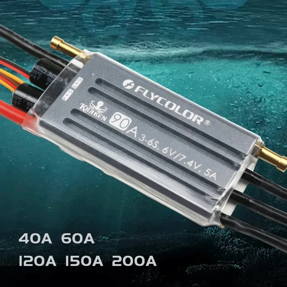 FLYCOLOR KREKEN Boot ESC 40A 60A 90A 120A 150A 180A Wasserdicht 3-6S 6V/7,4V BEC 2-weg 32-bit Bürstenlosen Geschwindigkeit Controller für RC