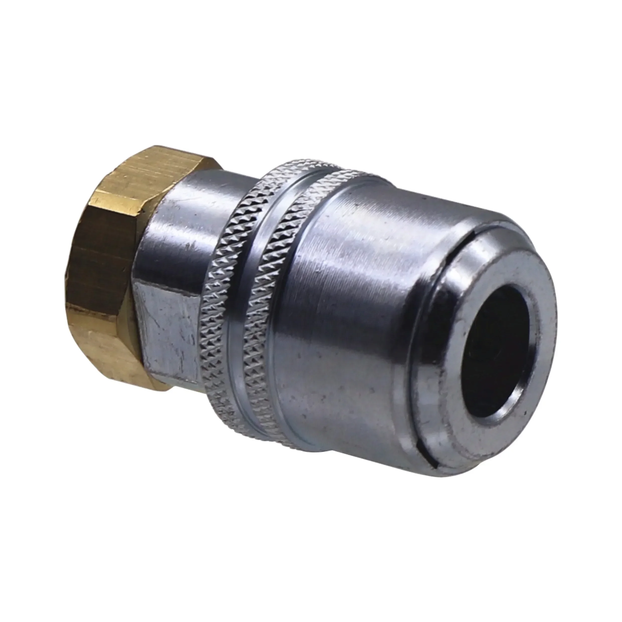 Closed End Large Bore Air Chuck Lock On Nickle Plated Brass Stem 1/4\