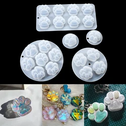 9 Styles Cat Paw Silicone Mold (1/4/7/8 Cavity) Dog Paw Mold Smooth Frosted Cat Paw Mould For DIY Jewelry Making UV Resin Molds