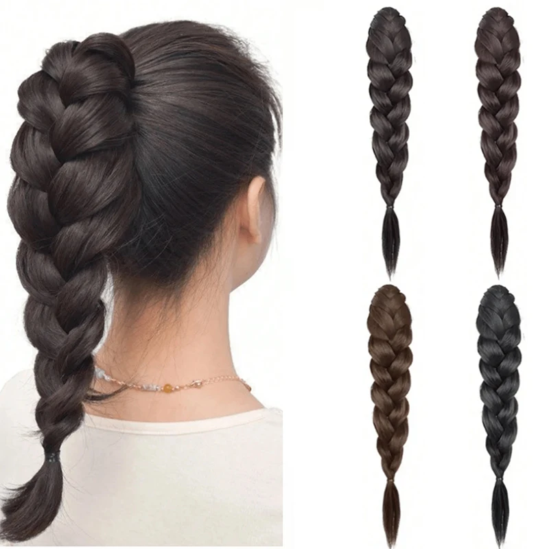 

14 Inch Braided Claw Ponytail Short Braiding Clip in Ponytail Hair Extensions Synthetic Braid Horse Tail Hairpieces for Women