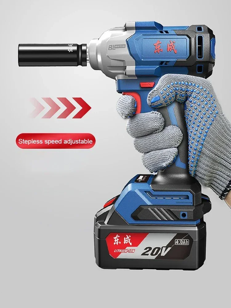 Dongcheng DCPB488 Cordless Impact Wrench Brushless Auto Stop Reverse 3 Speed Adjustable 20v Torque 488Nm 2400rpm 3500T/min