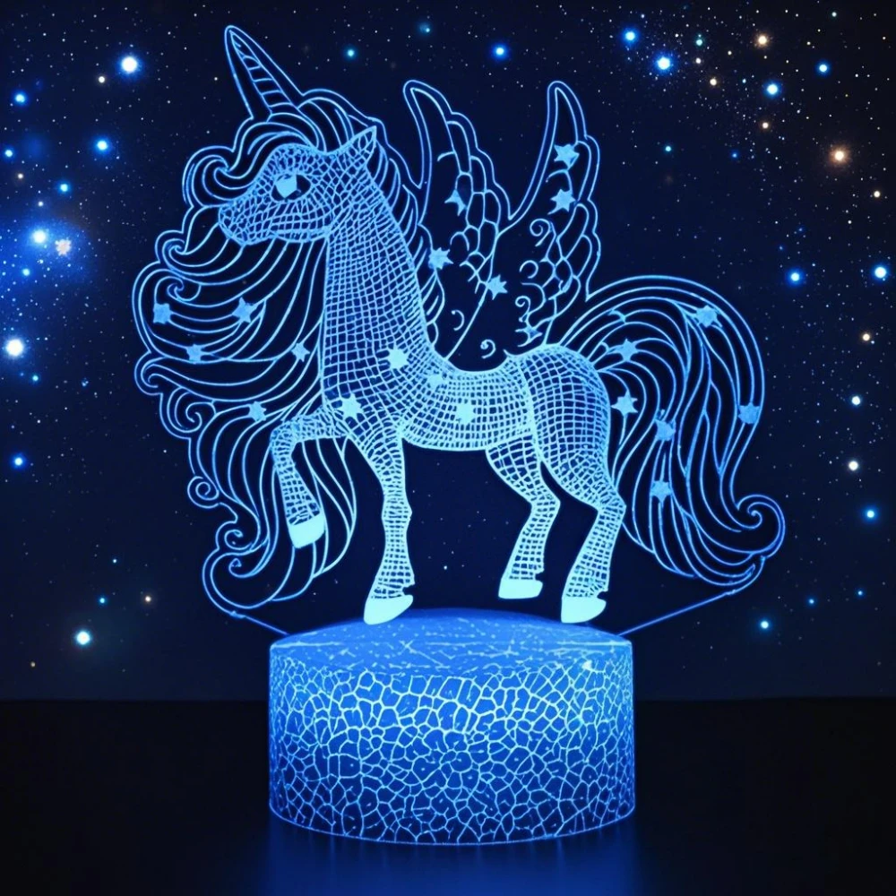 

Nighdn 3D Illusion Unicorn Lamp LED Night Light for Girls Bedroom Bedside Table Decorative Lamp Birthday Gift for Kids Toddler