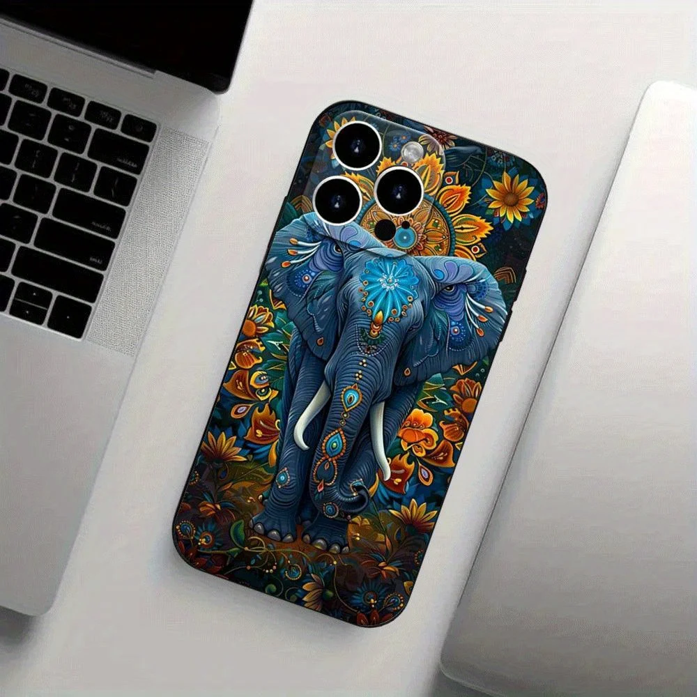 حافظة The Tropical Elephant Black، مصممة لموديلات iPhone 12 إلى 16، بما في ذلك إصدار Pro Max، وهي اختيارًا مثاليًا للهدايا. #3