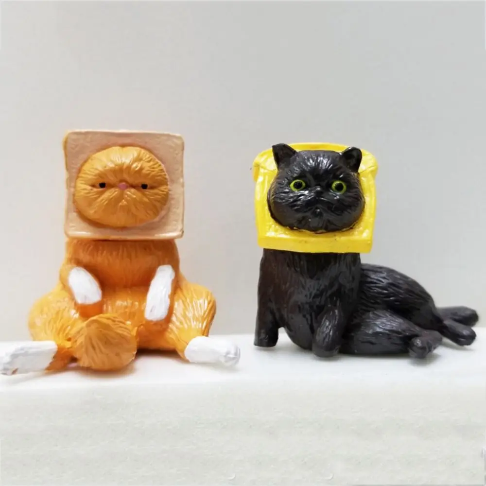 Ornamenti creativi per bambole fatti a mano Mini versione in plastica PVC Giocattolo per bambini Auto-guarigione Toast Cat Ornament Home Decor