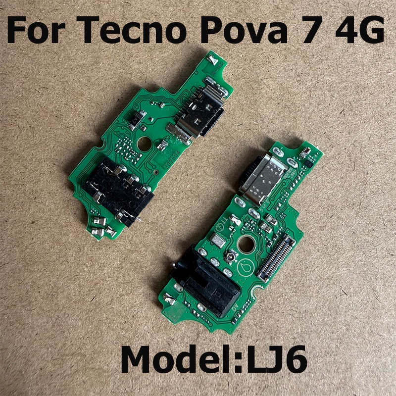 For Tecno Pova 7 4G USB Charging Board Dock Port Flex Cable With IC Support Fast Repair Parts Replacement LJ6
