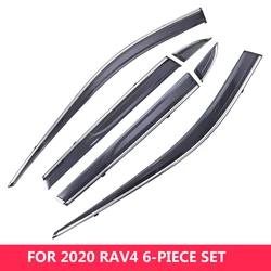 Chrome Window Visors for Toyota RAV4, Window Trim Accessories, Weathershields, Wind Rain Guard Shades, 2020-2024