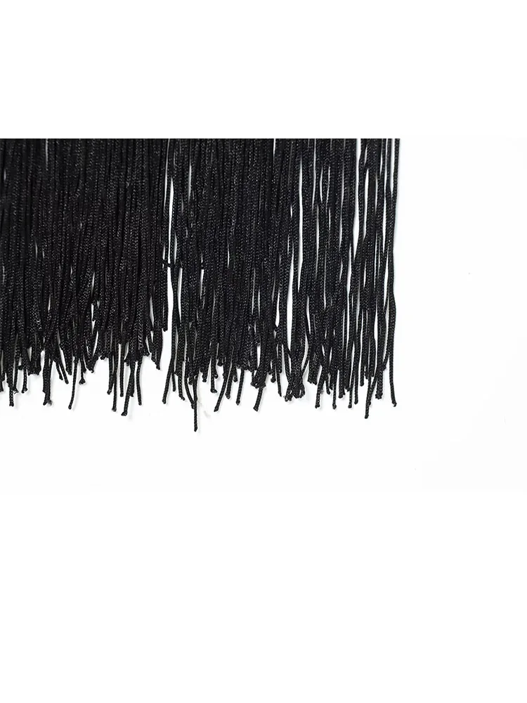 فستان نسائي HH بسحاب جانبي مطوي بدون ظهر وياقة وشاح فستان طويل صيفي أنيق بدون أكمام فساتين منظور لصق #6