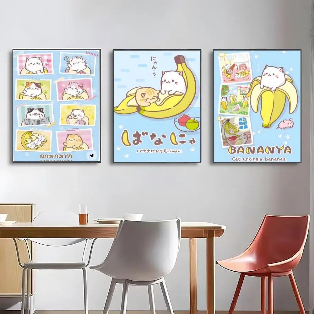 Cute Collection Bananya Cartoon Kitten Poster High-definition posters, wall art for living room and home decor.