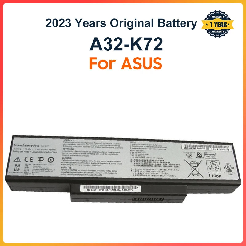 A32-K72 Laptop Battery for ASUS K72Y K73 K73B K73BR K73BY K73E K73J K73JK K73S K73SD K73SJ K73SM K73SV K73T