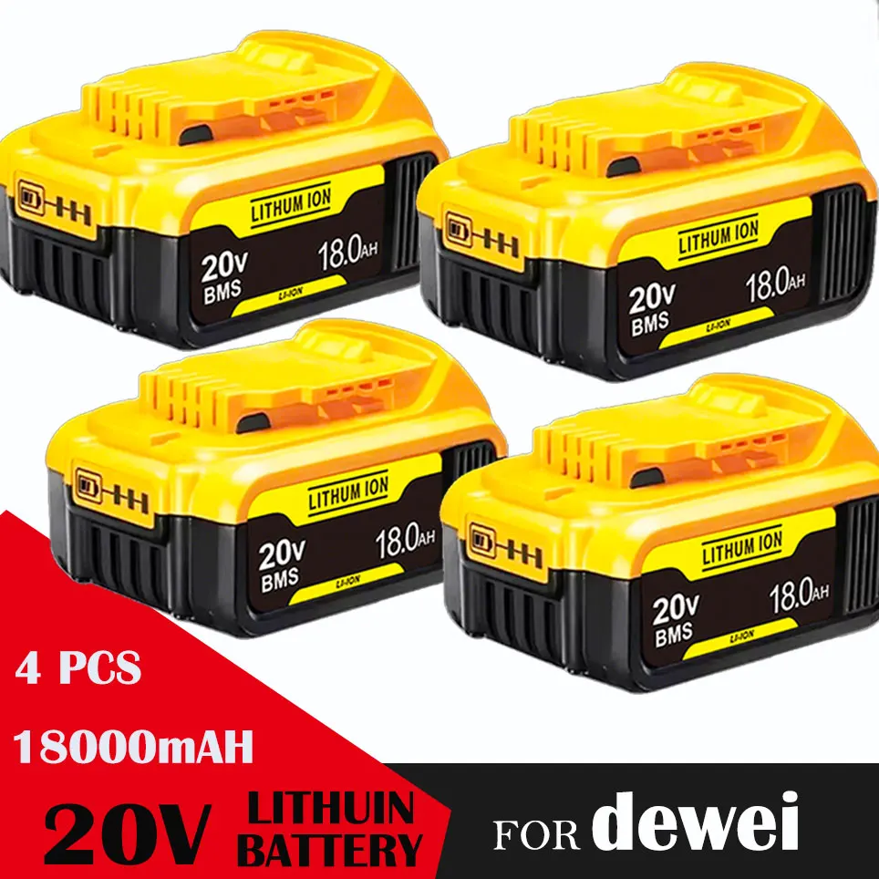 Voor DeWALT Originele Batterij 20 V 18.0Ah MAX FlexVolt voor DCB606 DCB205 DCB206 DCB209 DCB182 Power Tool met Lader 3 verkocht