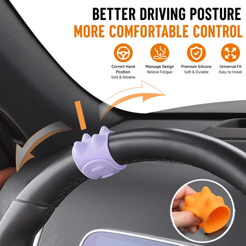 1/2PCS Silicone anti Slip Grip, Palm Massage, Acupoint Massage, Steering Wheel Position Marking Clip, Driving Accessories Univer