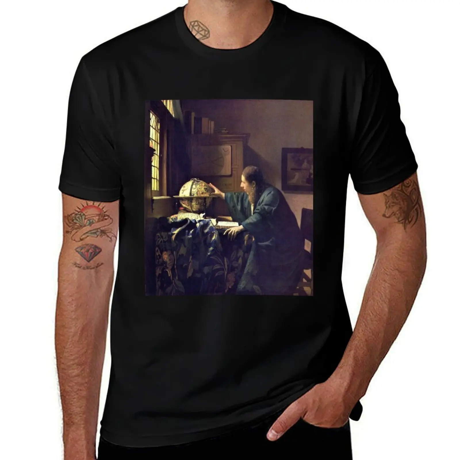 

HD The astronomer, by Johannes Vermeer - HIGH DEFINITION T-Shirt Classic Crew Neck Cotton T-Shirt