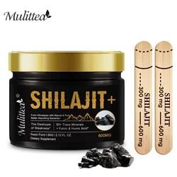 Mulittea 100% Original Bitter Shilajits Mineral Supplements Natural Organic Shilajit with 85+ Trace Minerals & Fulvic Acid