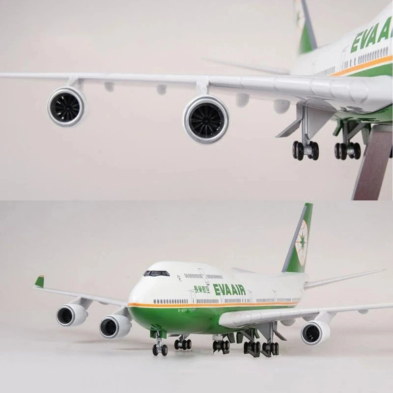 

scale aircraft B747 EVA AIR 47cm Large Model Diecast Aircraft B747 Model Decorative Toys boys kids Display Model Airplane Gift