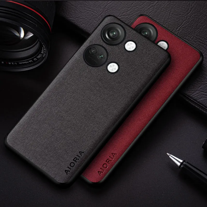 

Case for OnePlus Nord 3 4 5 funda simple solid color textile Leather cover for oneplus nord 5 case coque