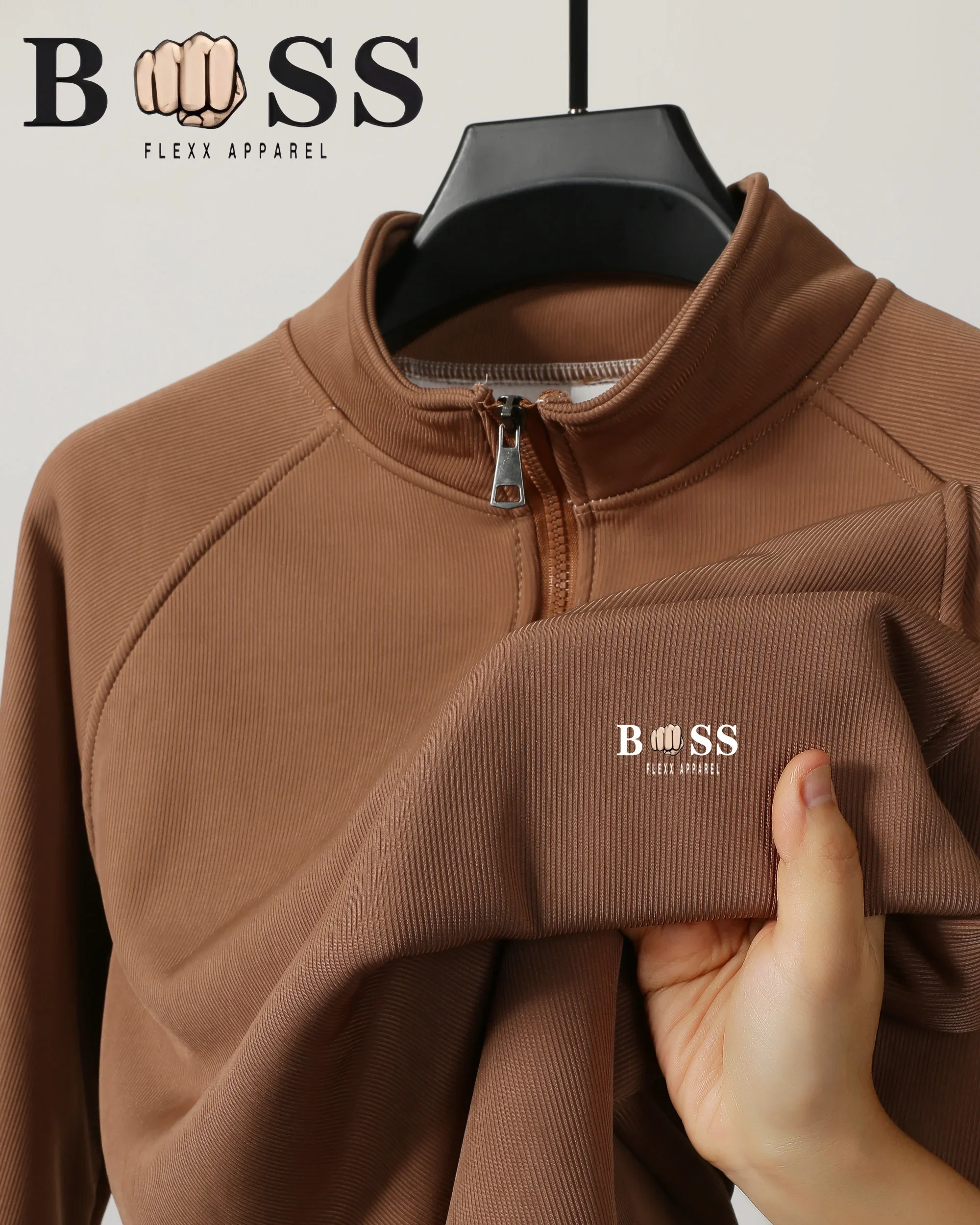 Winter men's blazer casual stand-up collar zipper sweater long sleeve Australian grain fleece coat jogging men's sweatshirt