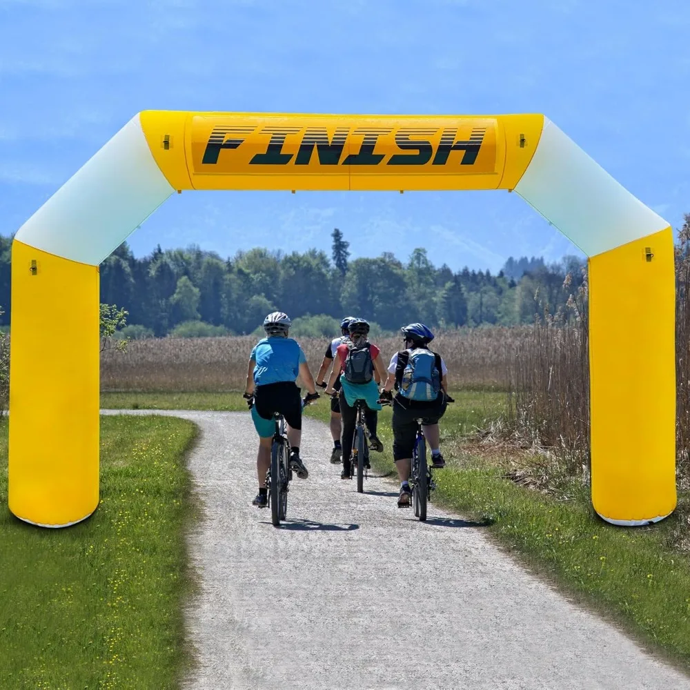 

Giant Inflatable Arch 20ftx13ft with 280W Blower, Yellow Inflatable Archway with Start Finish Race Banner for Marathons, Fundrai