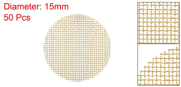 Uxcell Pipe Screen Brass Screens 15mm Diameter for Pipe Filter, Pack of 50