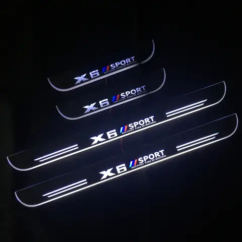 LED 자동차 페달 라이트 씰 통로 환영 스커프 라이트, BMW X6 E71 F16 G06 도어 이동 페달 조명