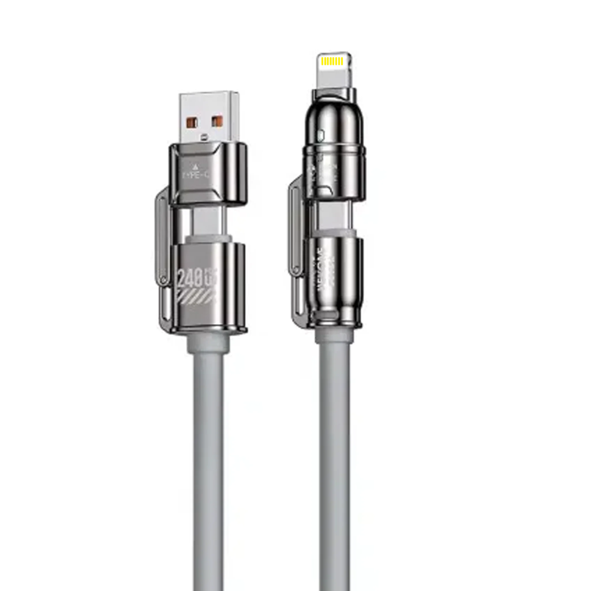 240W Overload Prevention Phone Cord 4 In 1 Charging Cable Fast Charger Cord for Laptop Cellphone Smartphone Tablet Business