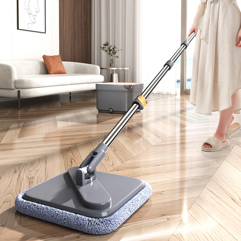 

Rotating Drying Mop Four Cloth Package Clean Dirt Separation Mop Hand-free Mop Pier Cloth Quick Dry Wet And Dry