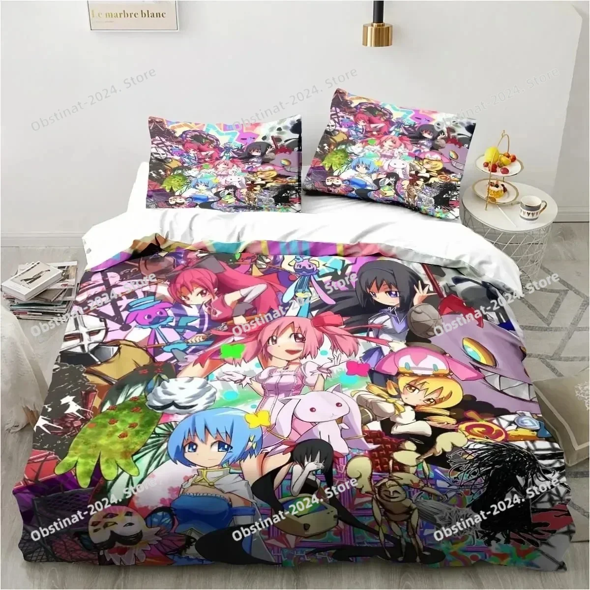 3D Anime Puella Magi Madoka Magica Bedding Set Printed single Comforter Quilt Bed Cover Pillow Case 3 Pieces Set Kids Adult Size