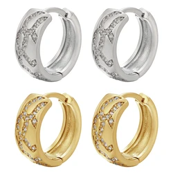 ZHUKOU Round Hoop earrings Classic elegant Cubic Zirconia women big hoop Earrings lady dinner earrings Jewelry Wholesale VE684