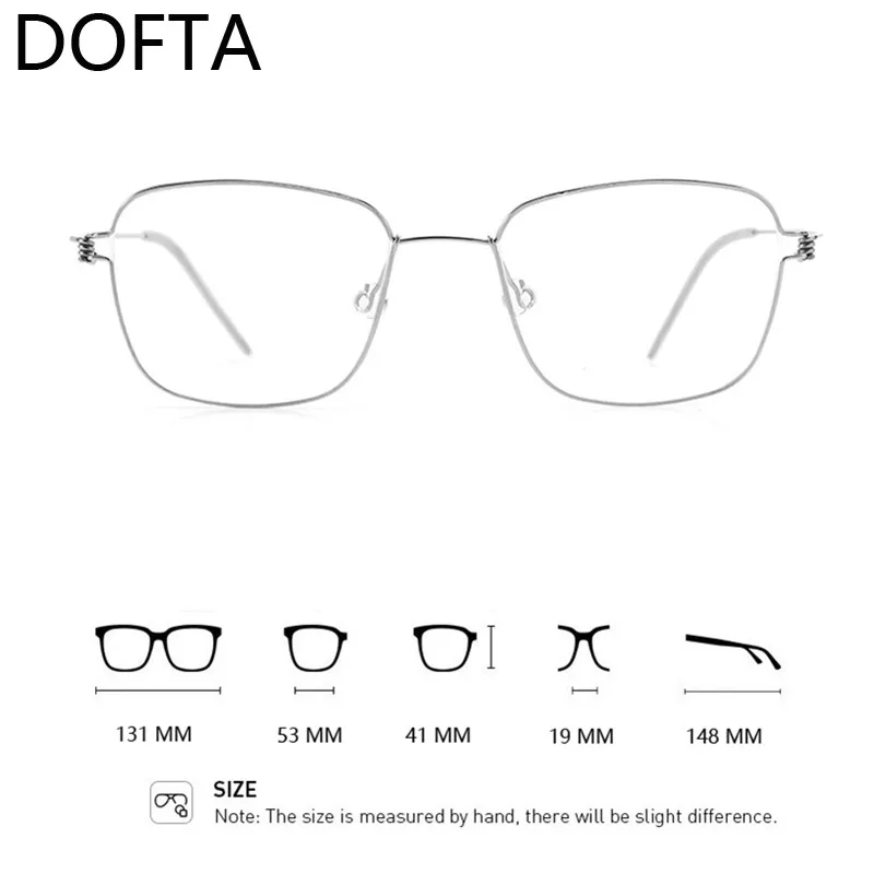 DOFTA Men's  Ultra-Light Pure Titanium Myopia Glasses Frame  Women Prescription Eyeglasses Frame Eyewear