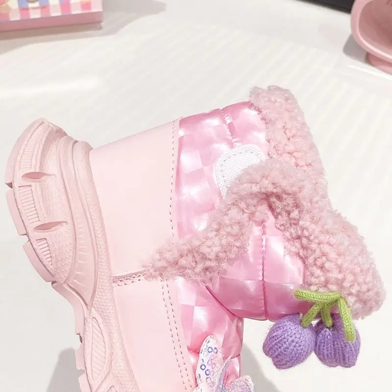 Inverno kawaii kulomi sanrio estudante bonito dos desenhos animados confortáveis botas quentes crianças à prova dwaterproof água e anti deslizamento sapatos presente para crianças