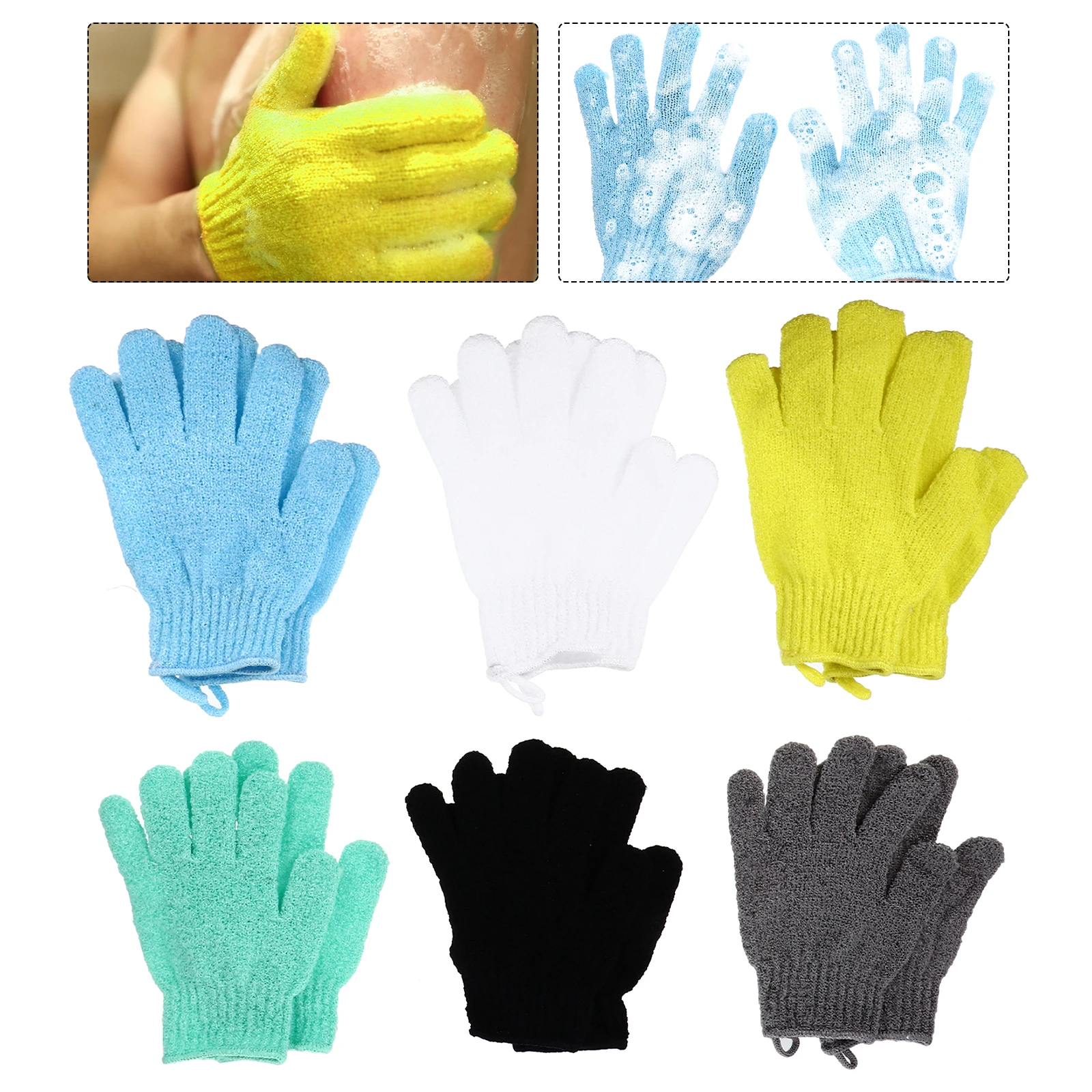 

12Pcs Exfoliating Bath Gloves Soft Polyester Shower Gloves Body Cleansing Spa Skin Care Scrubber Bath Massage Glove