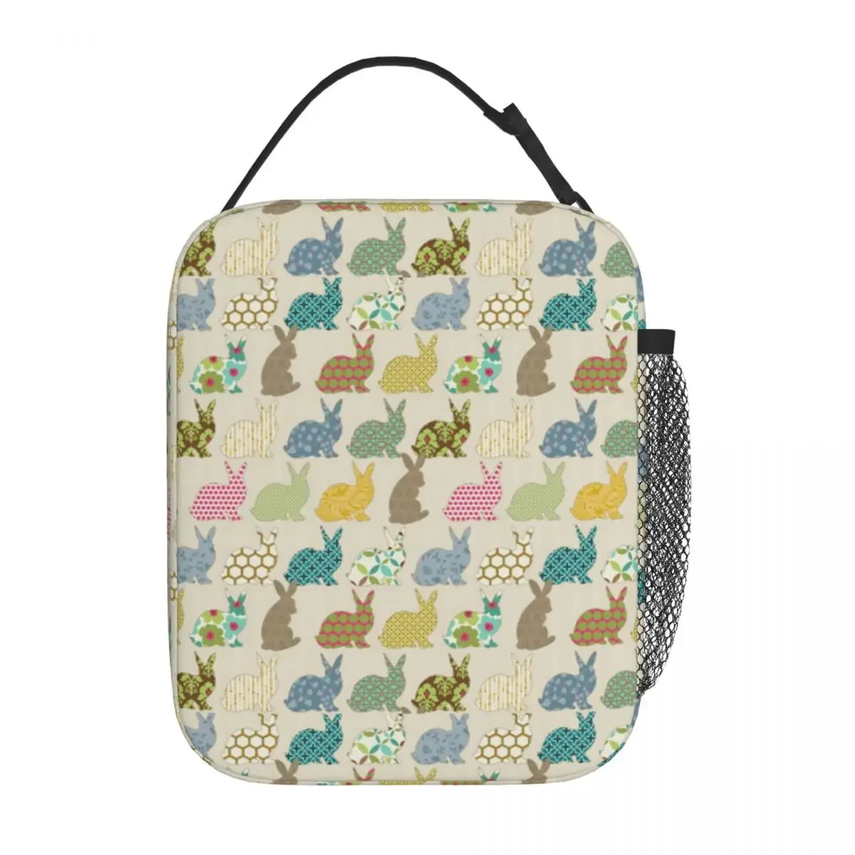 Fashion Rabbit Lunch Bag For Unisex Vintage Lunch Box Picnic Portable Thermal Tote Handbags Oxford Custom Cooler Bag Xmas Gift