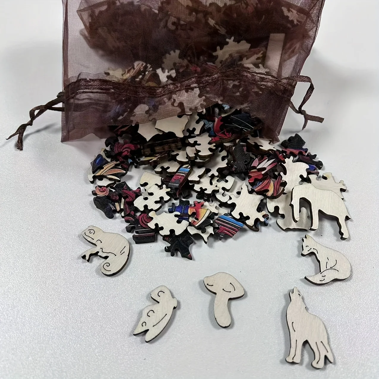 Black Cat Shaped Wooden Jigsaw Puzzle Unique Animal Home Decor Art Toy Family Game