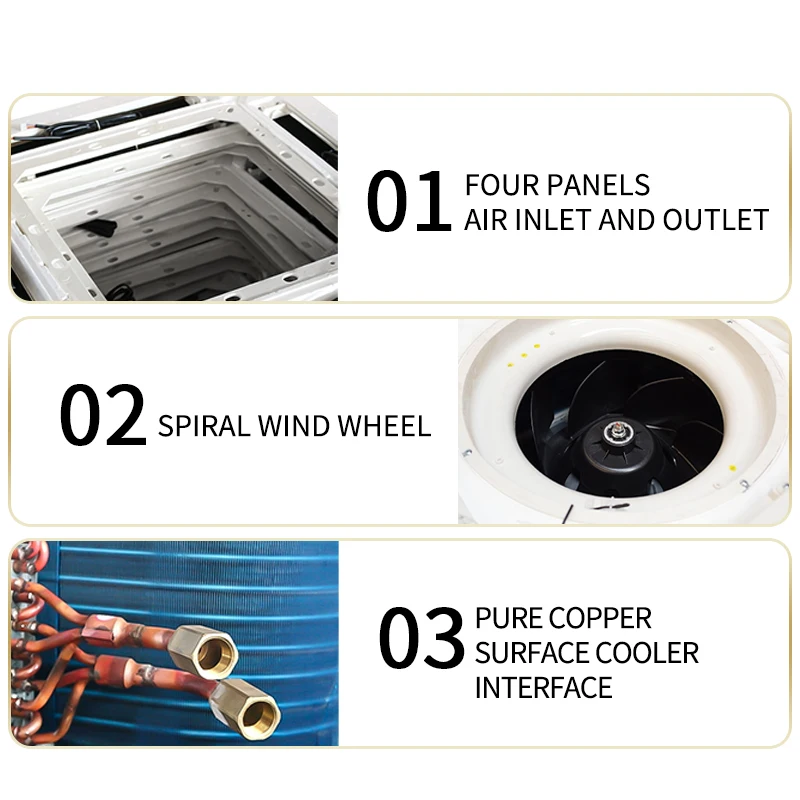 FP-170KM-ZI Environmental Friendly Chilled Water Fancoil Cassette Ceiling Mounted Fcu Fan Coil Unit for Hotels