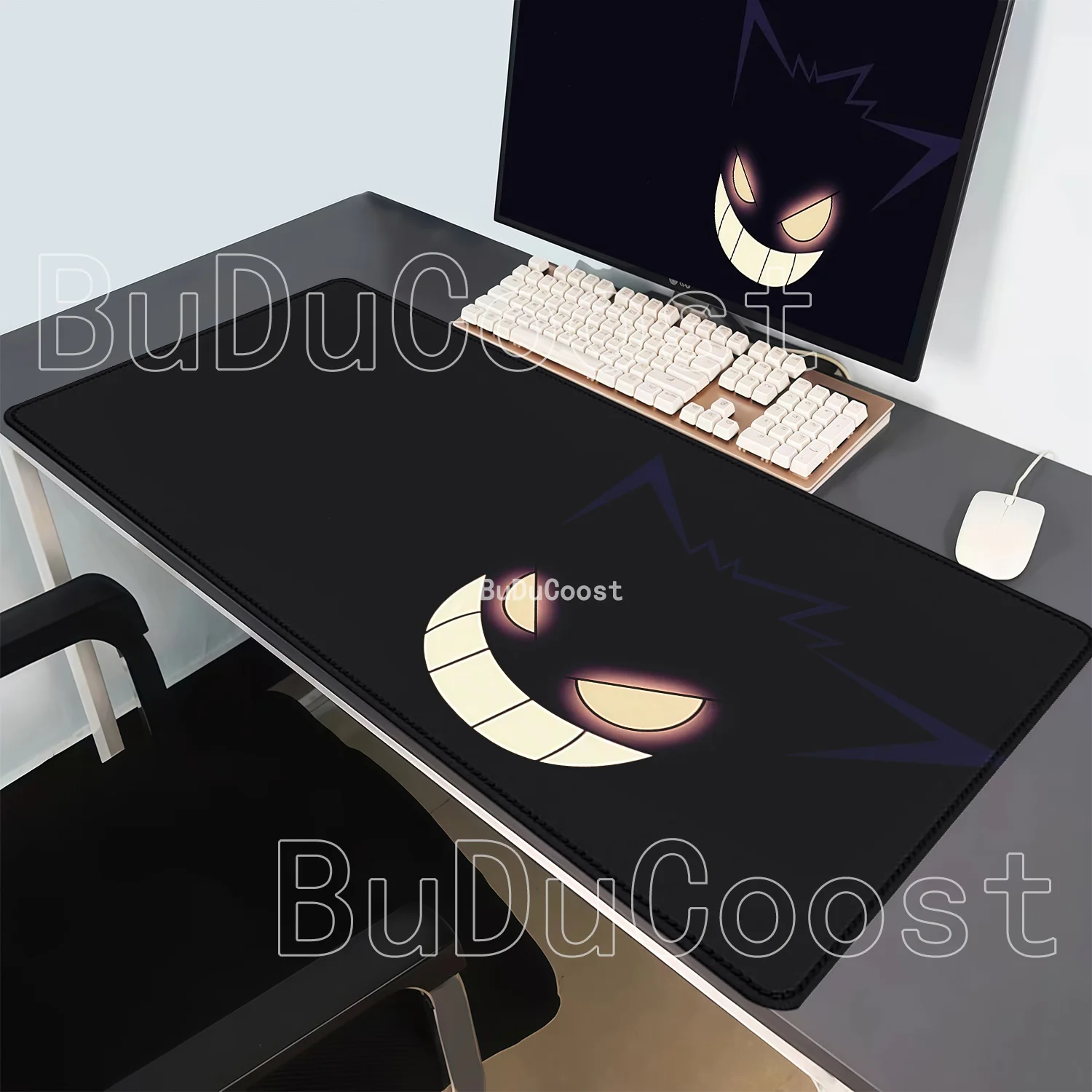HD Printing Gengar Pokemon Anime Mousepad Large PC Gaming Office Accessories Mouse Pad Lock Edge Computer Keyboard XXL Desk Mat