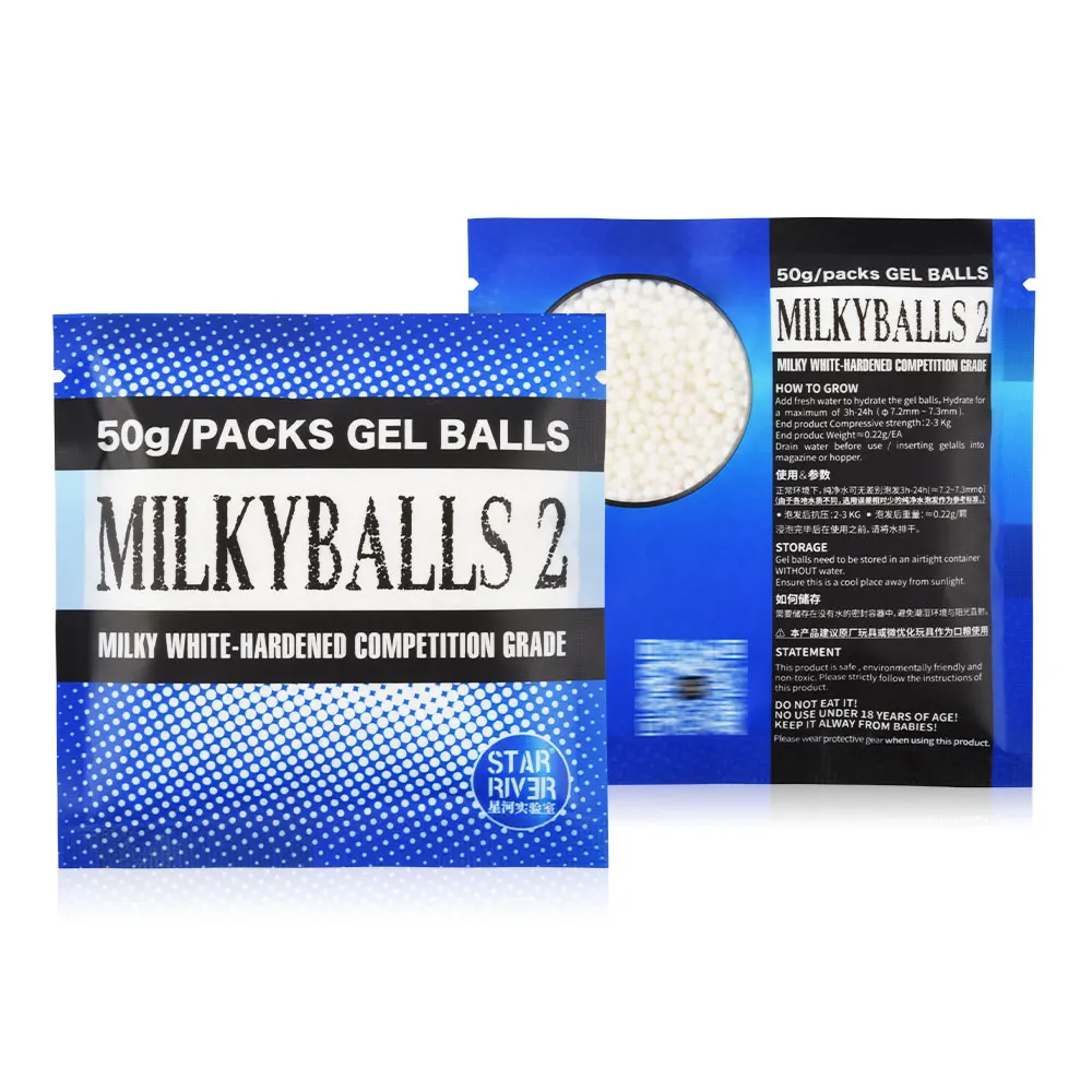Deportes al aire libre 7,2 MM bola de leche 2 bola de Gel blanco lechoso accesorios de juguete bala de agua ocio para adultos juego CS QG736