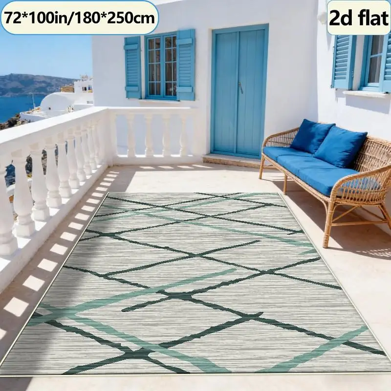 Abstract Cross Line Geometric Pattern Carpet Stylish Non-Slip Carpet Decorative Floor Mat Suitable for Study Room Balcony