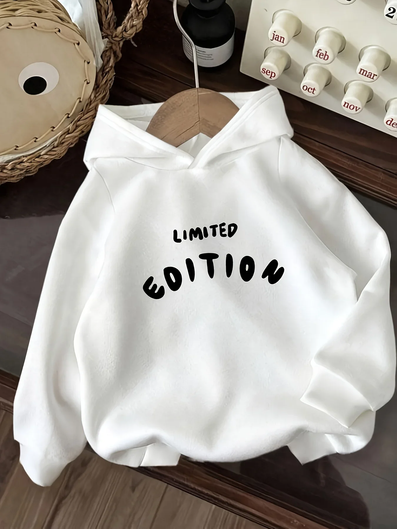 Kids Boys Girls Limited Edition Graphic Hoodie Black Printed Letter Sweatshirt School Clothes Birthday Present Autumn Tops