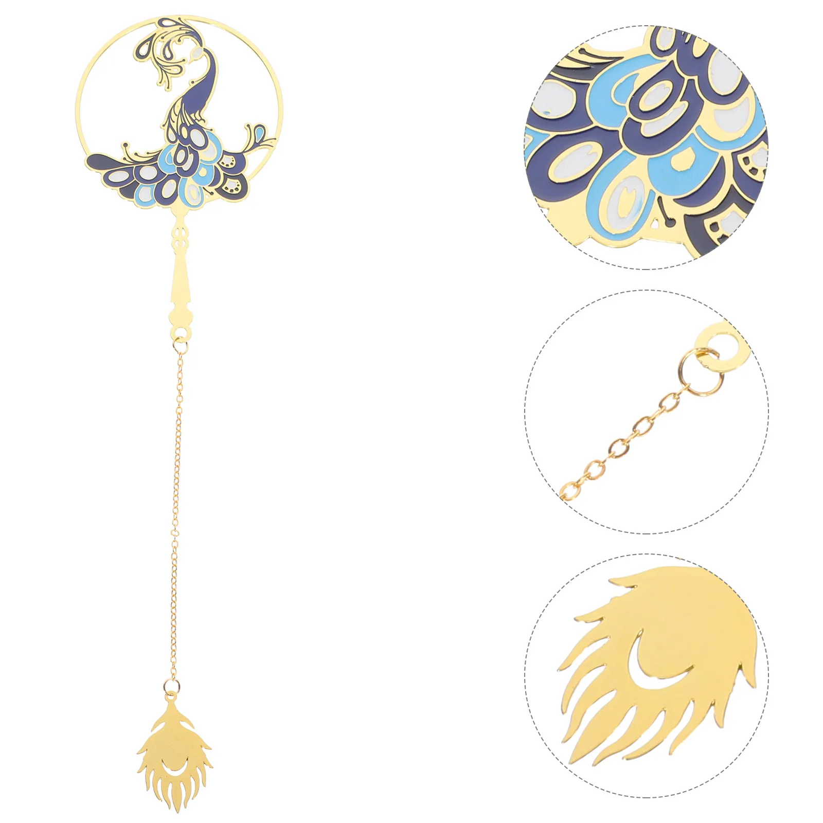 

Hollow Peacock Bookmark Elegant Copper Metal Delicate Shape Page marker Peafowl Bookmarks Lightweight Easy Storage Reading Focus