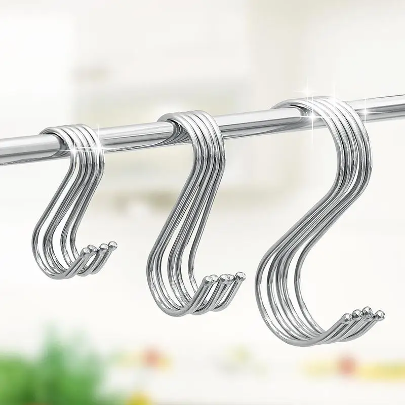 

10 шт. металлических S-образных крючков из нержавеющей стали, многофункциональные крючки для подвешивания одежды