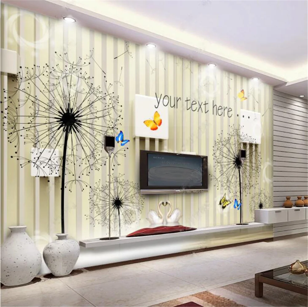 

Milofi Custom large mural wall simple 3D three-dimensional dandelion background wall decorative painting