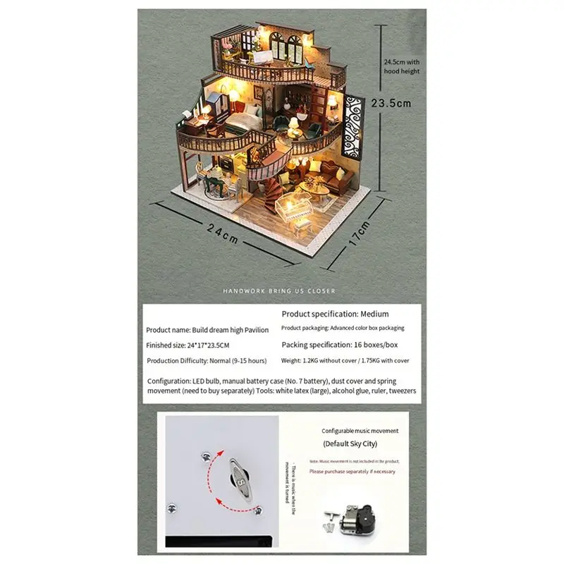 DIY Book Nook Insert Kits Wooden House Building Kit Magic House Casa Bookend With LED Lights Bookshelf-A12I