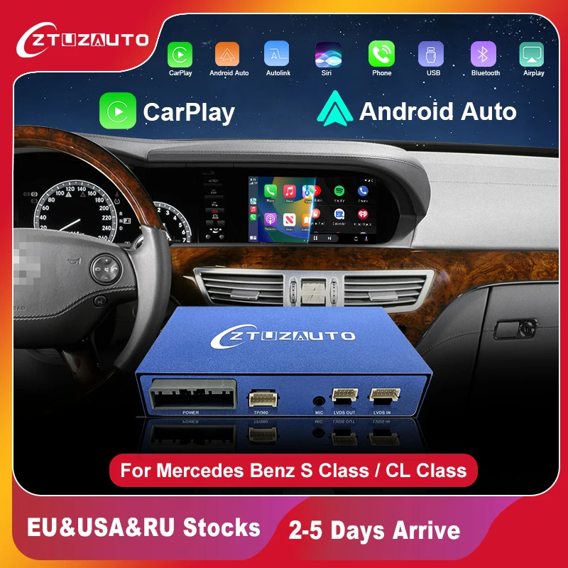 

Беспроводной Автомобильный плеер CarPlay для Mercedes Benz S-Class / CL W221 2006-2012, с функциями Android Auto Mirror Link AirPlay