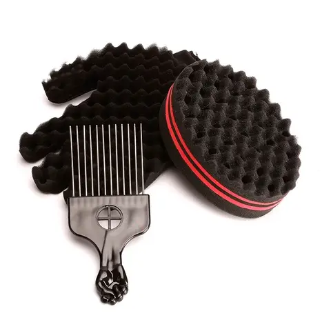 Cepillo de pelo de esponja profesional de doble cara, cepillos mágicos para el cabello, peine rizador de trenza, accesorios de peinado de peluquería, 3 unids/set