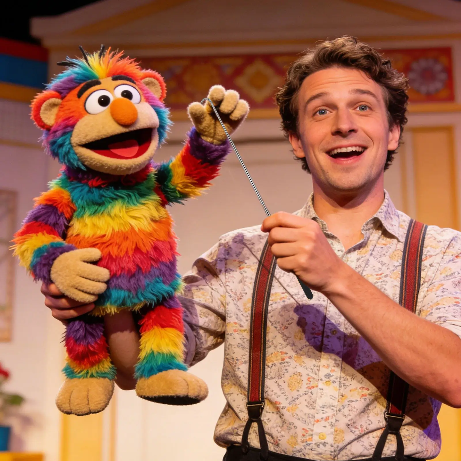 

4Pcs Puppet Control Rods Metal Hand Puppet Arm Control Rods Adjustable Length Half Body Puppets for Ventriloquists Manipulation