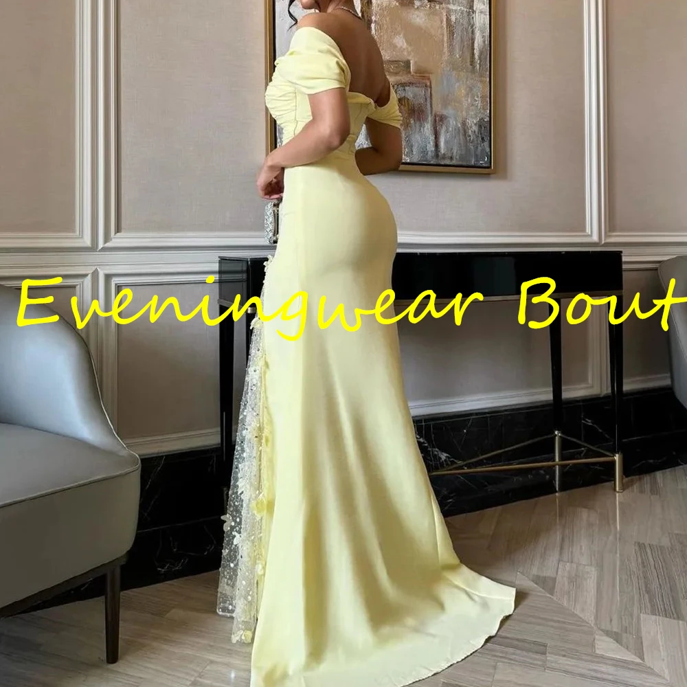 فستان سهرة مخصص حديث مستقيم بطول الأرض قبالة الكتف جيرسي مزين بالكريستال فستان سهرة أنيق من vestidos para mujer