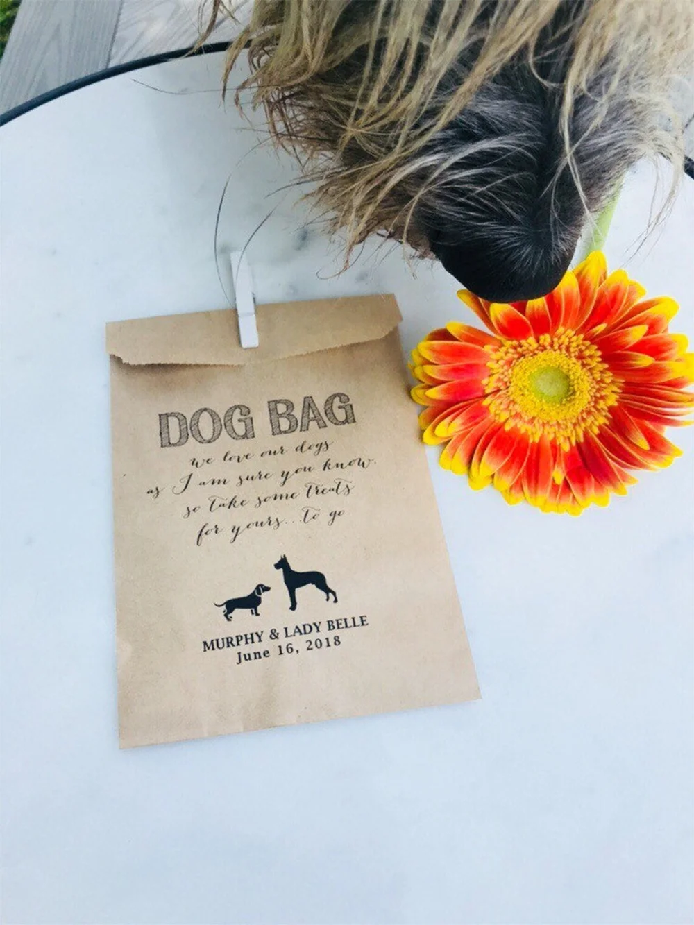 25pcs Doggie Bag Favor Bag - Dinner Menu Collection - Favor Bags - Custom Printed on Kraft Brown Paper Bags