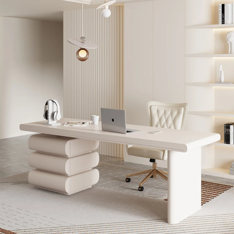 -For Cream Wind Book Desk and Chair Small Apartment Home Computer*