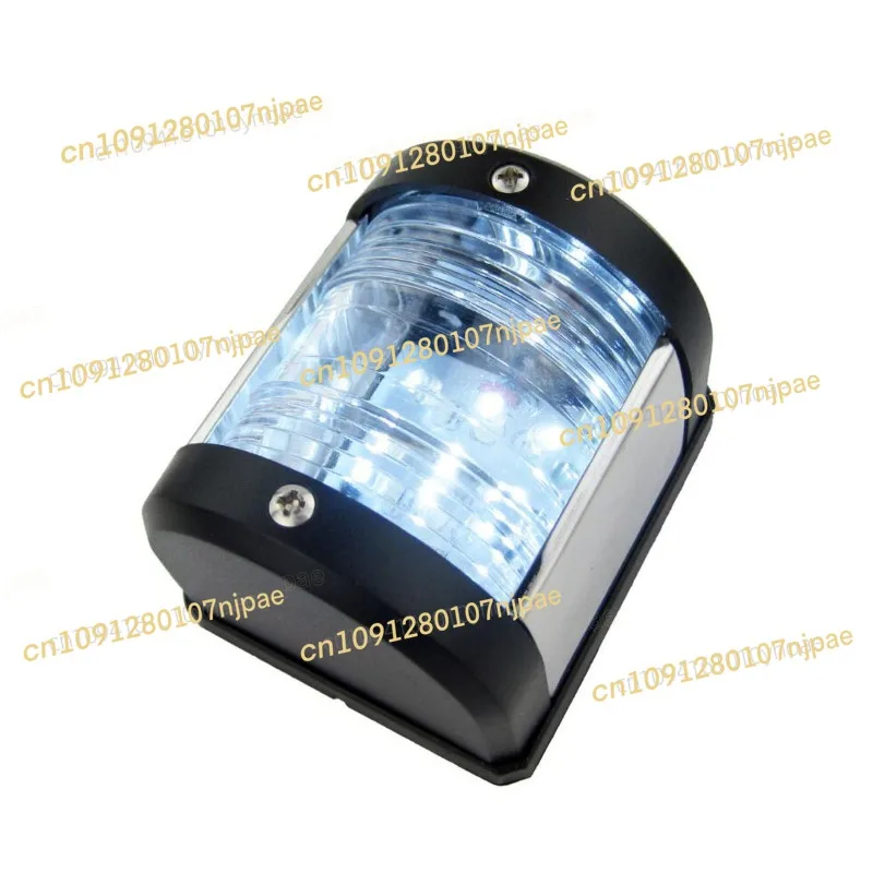 Światło nawigacyjne morskie, czarne, plastikowe, 12V LED/Żarówka wolframowa, 135 stopni, wodoodporne, na maszt i dziób, białe.