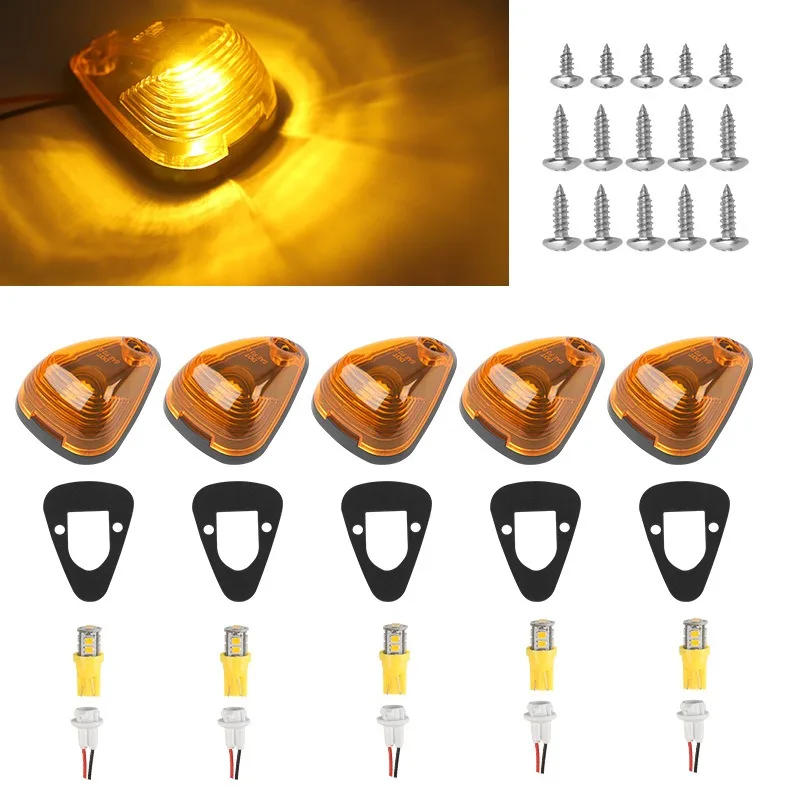 

5 шт. 10 светодиодных 12 В янтарных ходовых огней с верхним габаритом, совместимых с Ford 1999-2016 Duty Pickup Trucks, габаритные огни на крыше кабины