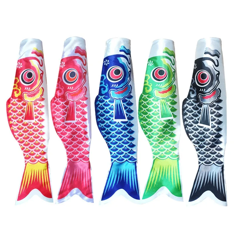 20/40/60cm Japanese Carp Spray Windsock Streamer Fish Flag Wind Chimes Hanging Decorations Yard Colorful Koinobori Kite
